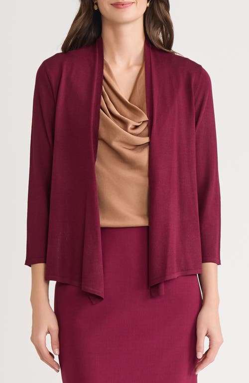 Kasper Open Front Cardigan In Brown