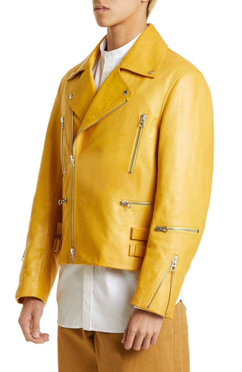 Jil Sander Leather Biker Jacket, Alternate, color,
