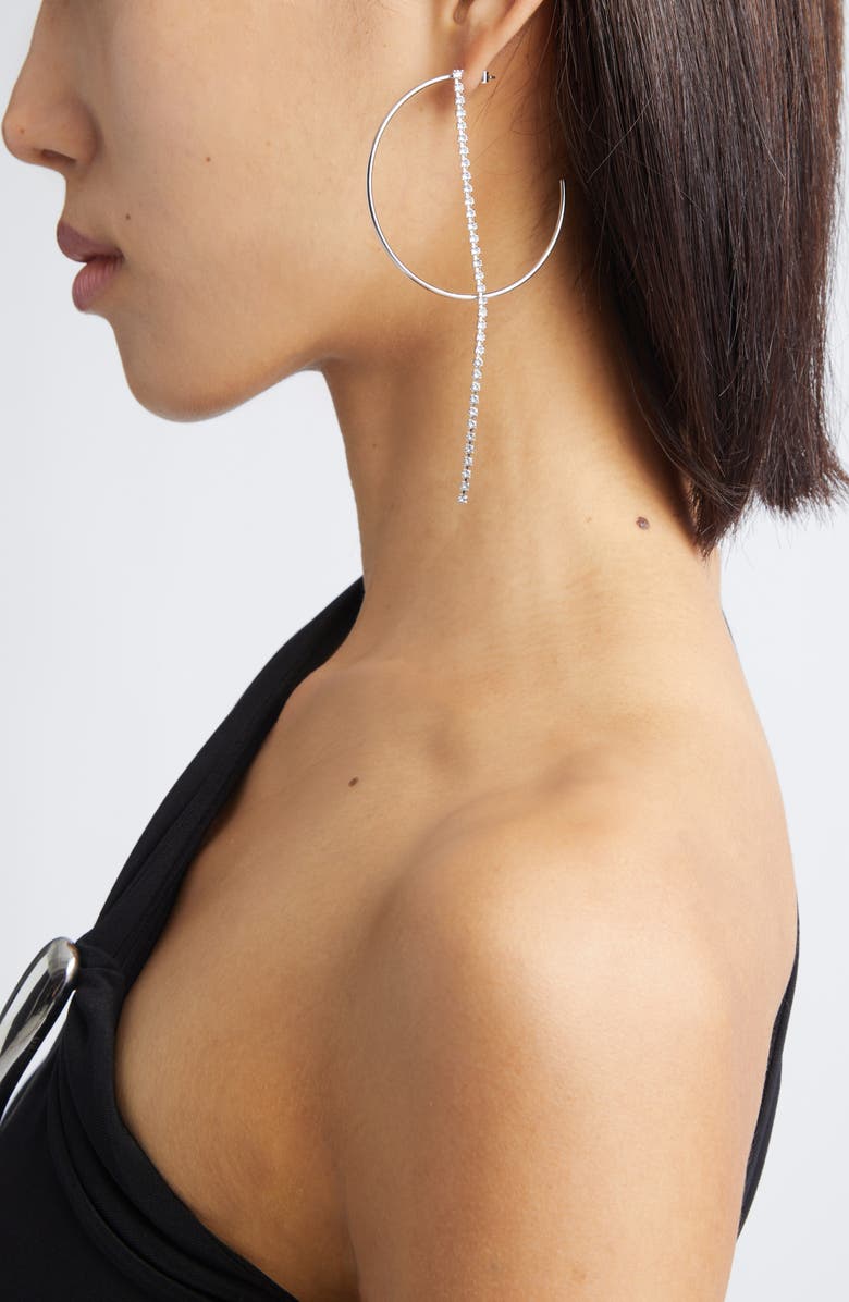 Justine Clenquet Milla Crystal Chain Hoop Earrings, Alternate, color,
