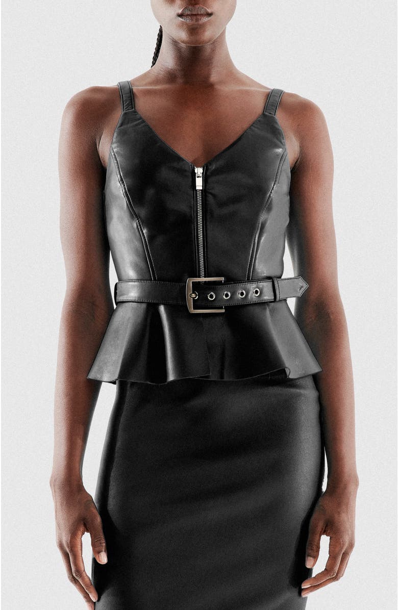 AS by DF Claude Recycled Leather Top, Main, color, 