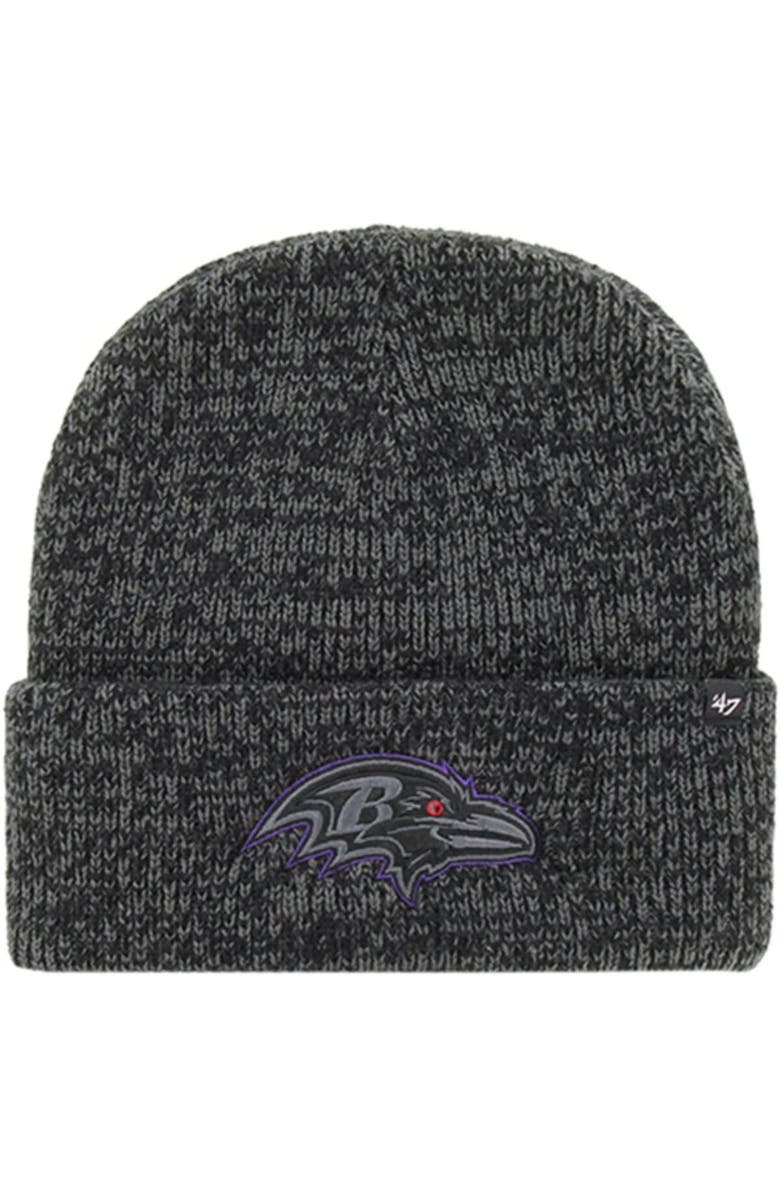 47 Men's '47 Black Baltimore Ravens Brain Freeze Tonal Cuffed Knit