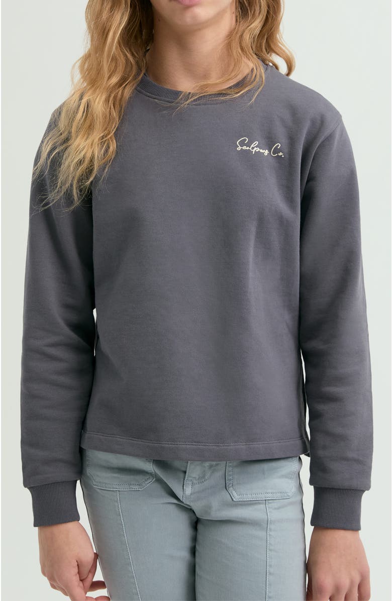 Scalpers Girl's sweatshirt embroidered with snake motif, Main, color, Anthracite