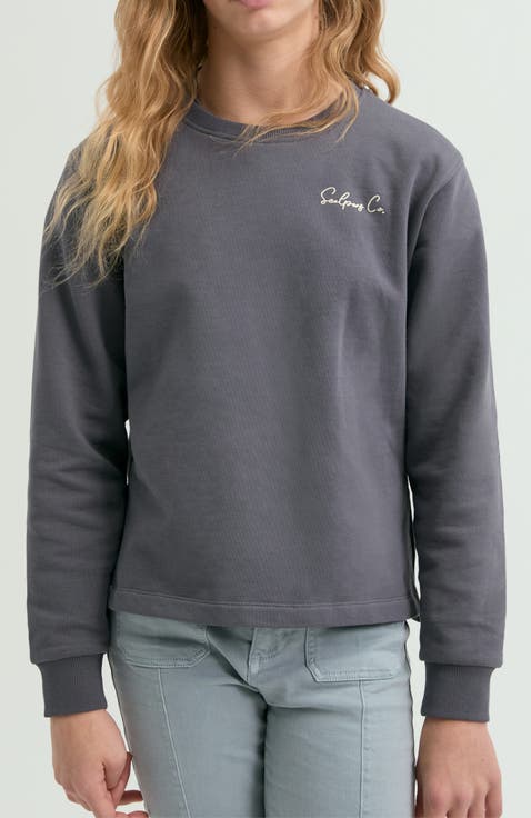 Girl's sweatshirt embroidered with snake motif