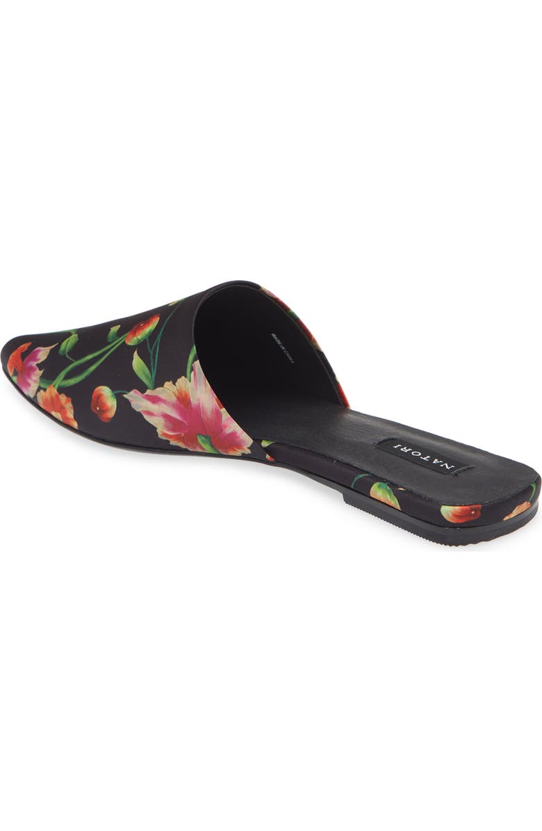 Natori Adore Floral Mule, Alternate, color, Black