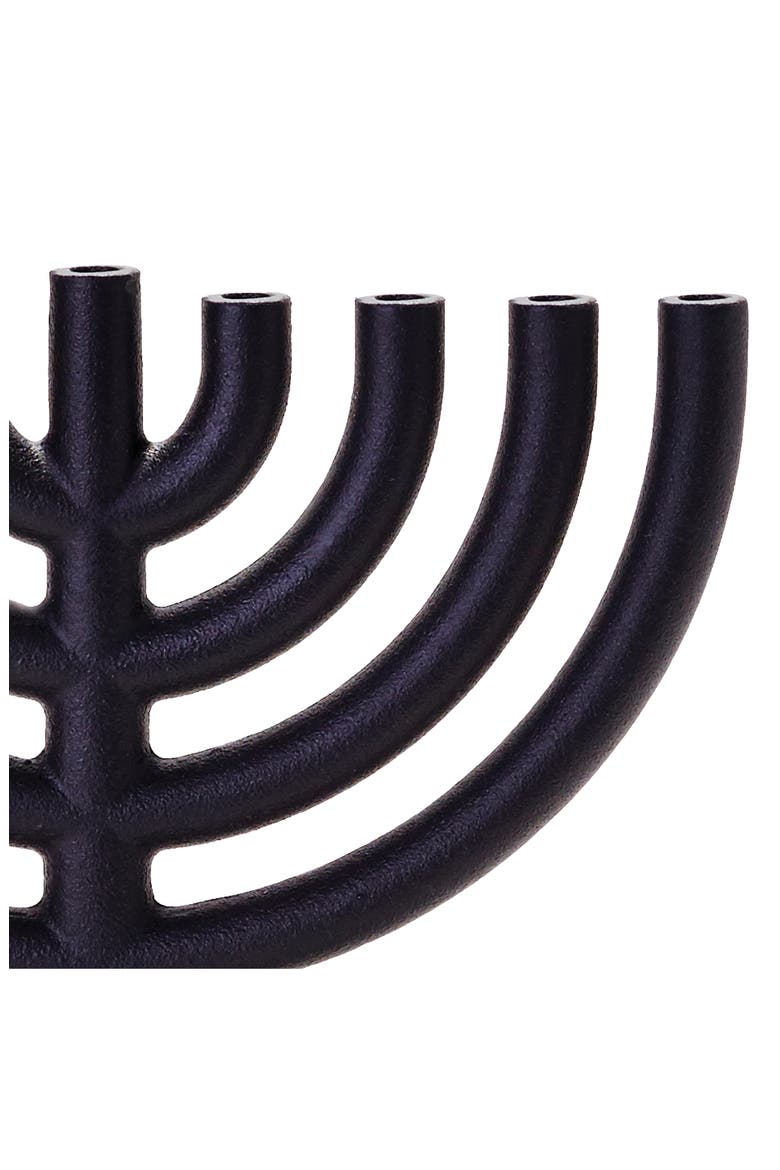 Cast Iron Menorah, Alternate, color, BLACK