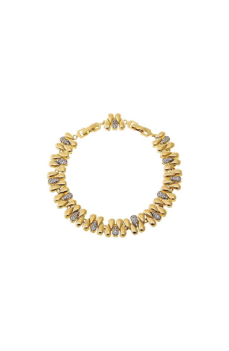BY ADINA EDEN Pave Droplet Link Bracelet, Main, color, Gold