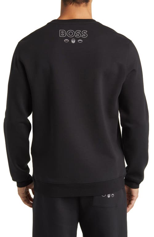 Hugo Boss Boss X Nfl Crewneck Sweatshirt In Buffalo Bills Black