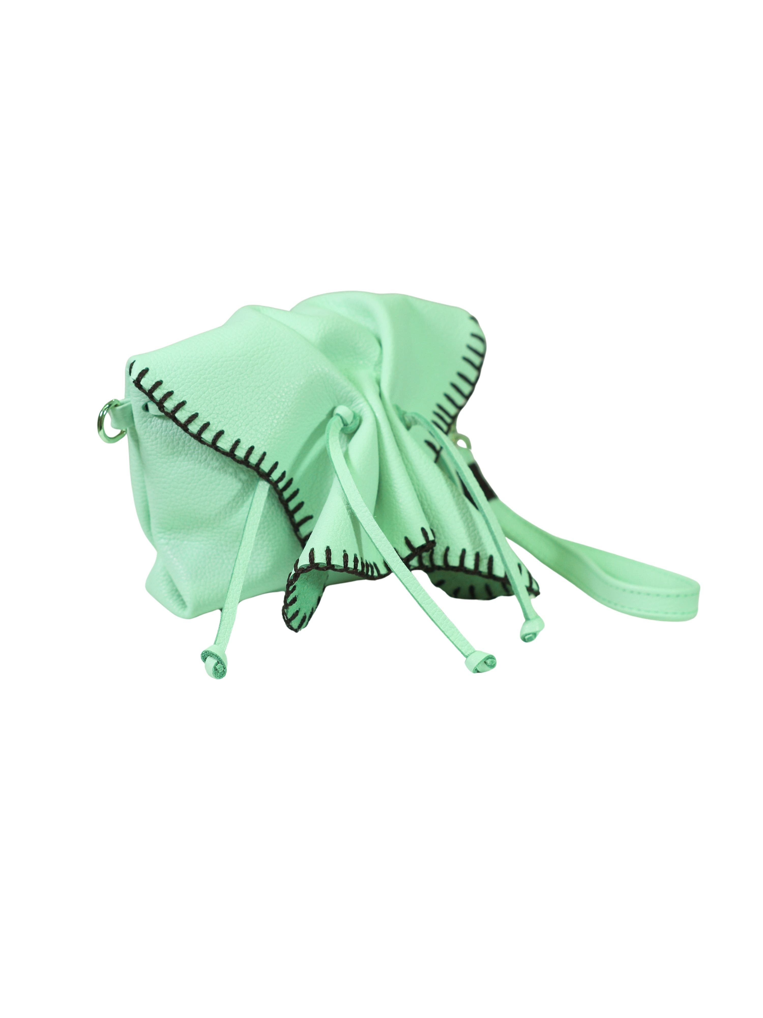 Carlos Falchi Mini Butterfly Leather Bag, Alternate, color, Lime
