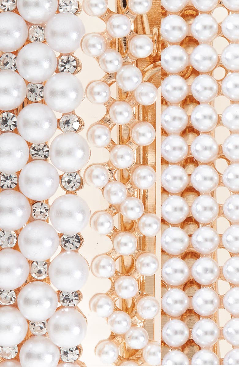 Tasha Assorted 3-Pack Imitation Pearl Hair Clips, Alternate, color, 