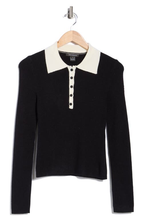 French Connection Contrast Collar Polo Sweater In Gold