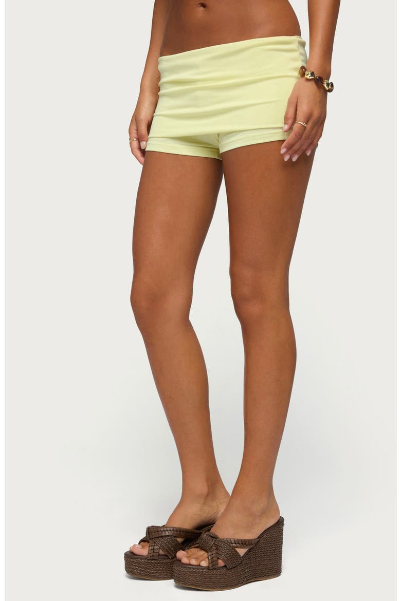 Maevie Foldover Shorts, Alternate, color, YELLOW