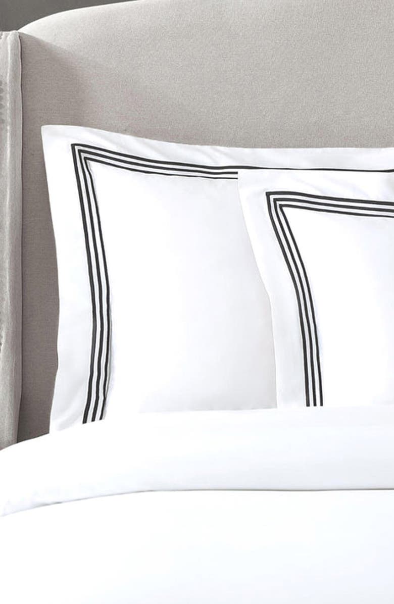 Pure Parima Egyptian Cotton Sateen Bratta Embroidery Triple Luxe Sateen 3-Piece Duvet Cover Set, Main, color, 