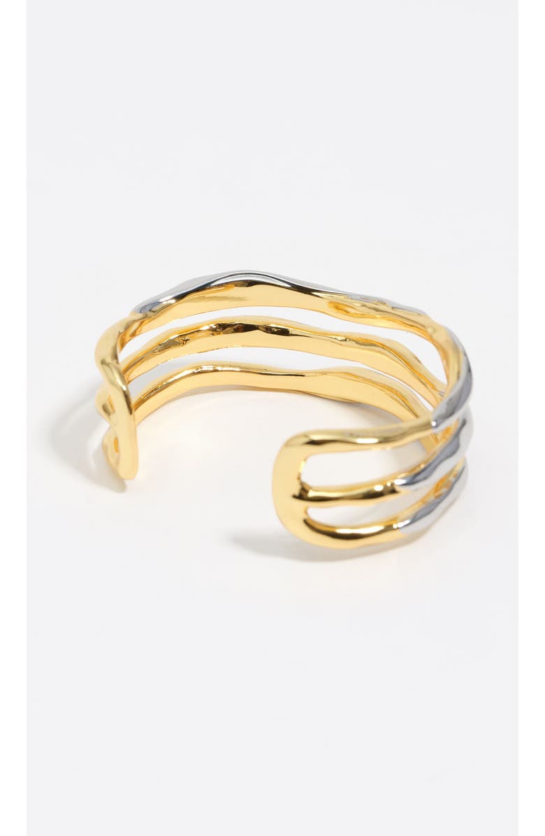 Bimba y Lola Textured Two-Tone Triple Rigid Bracelet, Alternate, color, Multigold