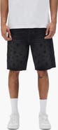 PURPLE BRAND Beaded Monogram Denim Shorts