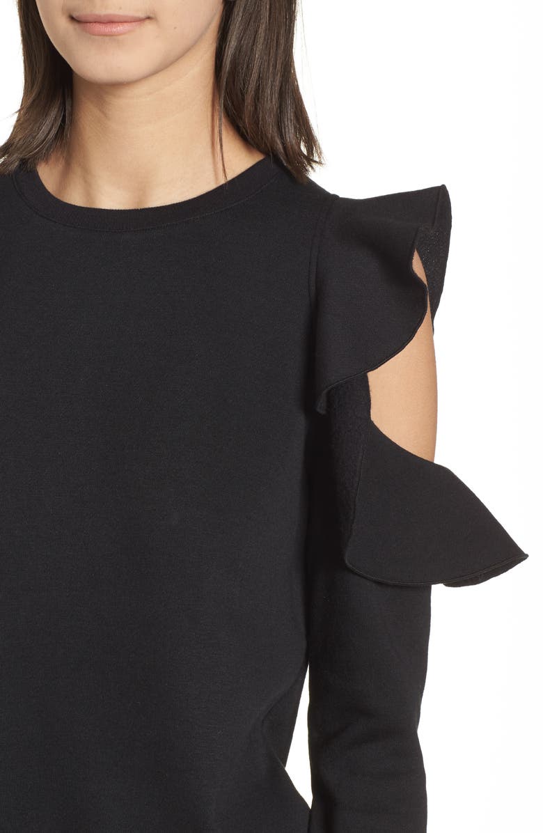 Rebecca Minkoff Gracie Cold Shoulder Sweatshirt, Alternate, color,