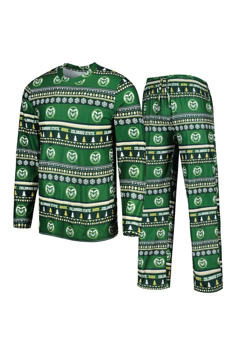 Men's Concepts Sport Green Colorado State Rams Swivel Long Sleeve T-Shirt & Pants Sleep Set, Main, color, Green