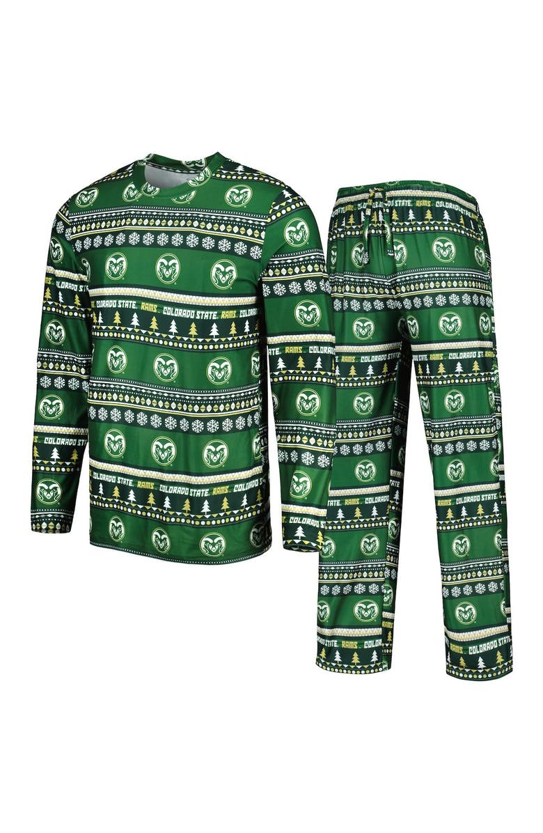 CONCEPTS SPORT Men's Concepts Sport Green Colorado State Rams Swivel Long Sleeve T-Shirt & Pants Sleep Set, Main, color, Green