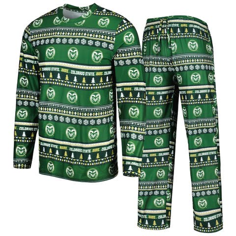 Men's Concepts Sport Green Colorado State Rams Swivel Long Sleeve T-Shirt & Pants Sleep Set