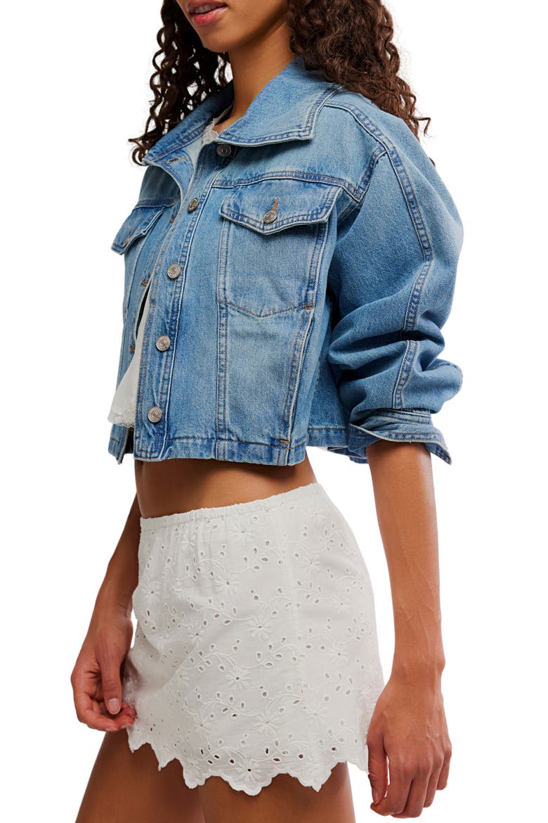 Eyes On You Floral Eyelet Embroidered Miniskort, Alternate, color, IVORY