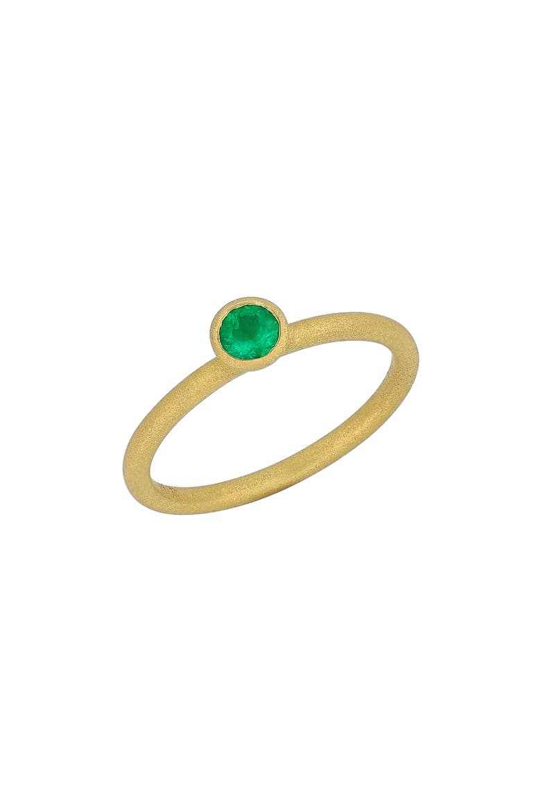 El Mar 18K Gold Emerald Stackable Ring (Nordstrom Exclusive), Main, color, 18KY