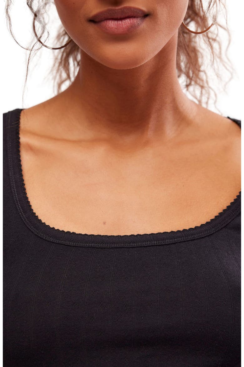 End Game Cotton Pointelle Baby Tee, Alternate, color, BLACK