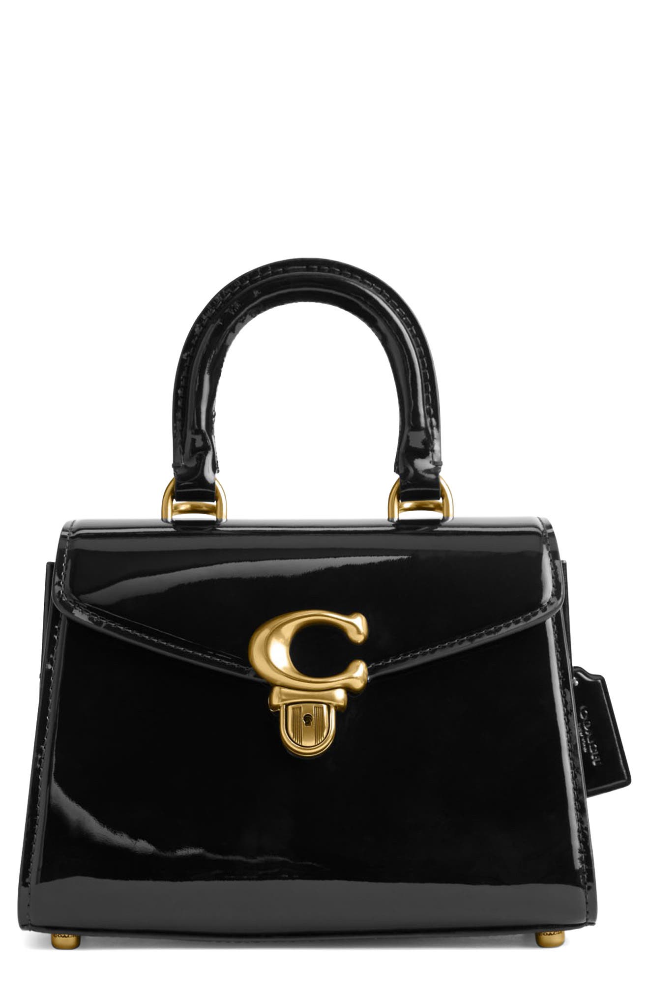 COACH Sammy Patent Leather Top Handle Bag, Main, color, 