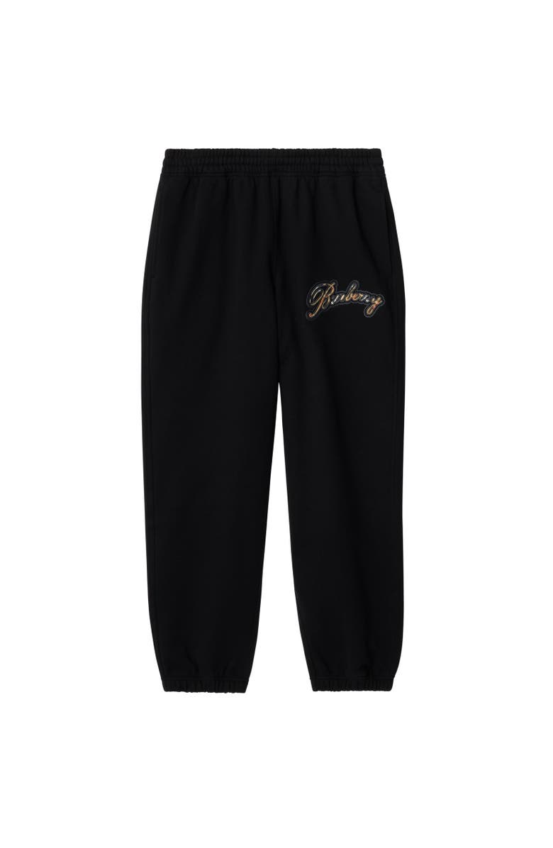 Burberry Gradient Check Cotton Jogging Pants, Alternate, color, Black