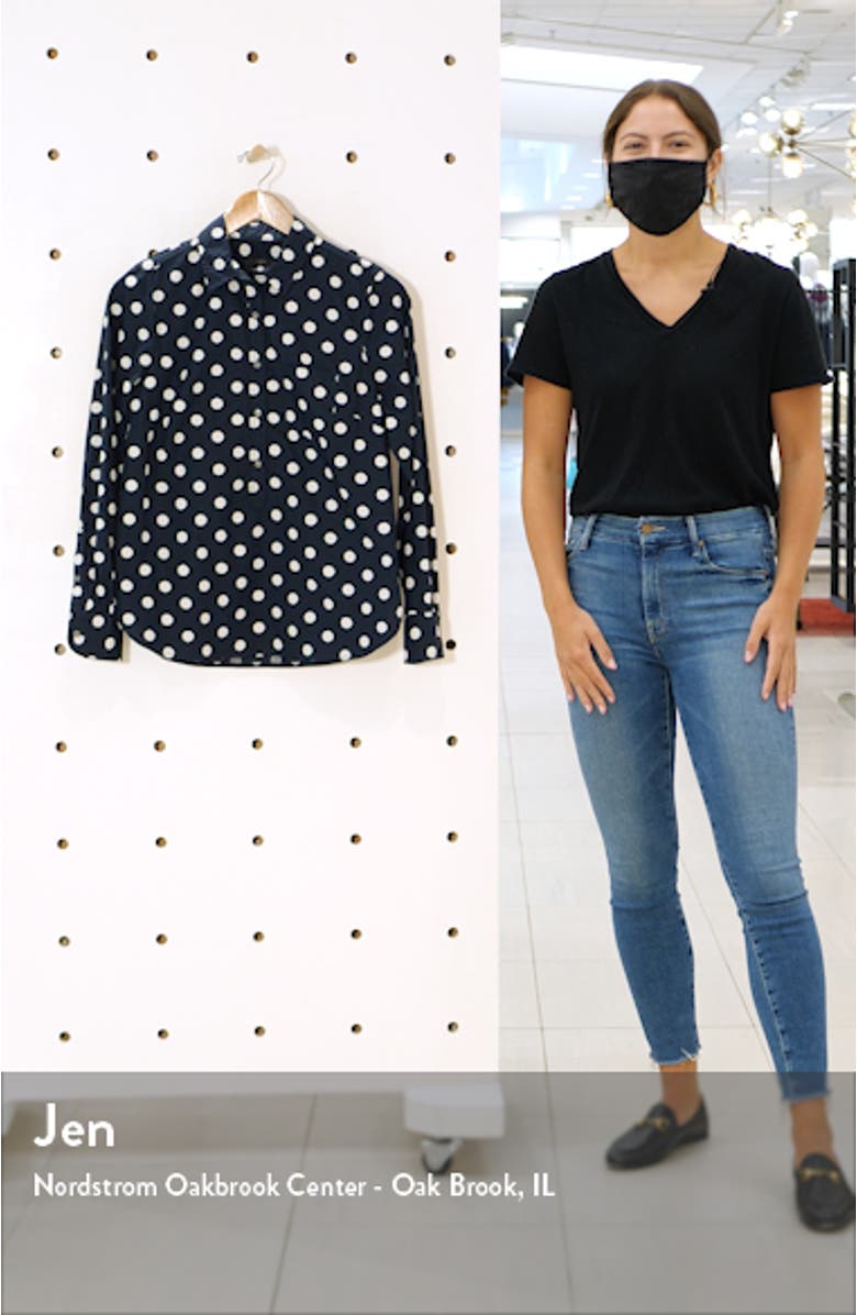 Print Cotton Poplin Popover Top, sales video thumbnail