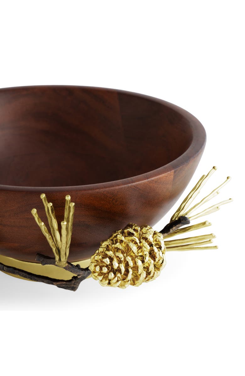 Michael Aram Pine Cone Small Wood Bowl, Alternate, color, Brown