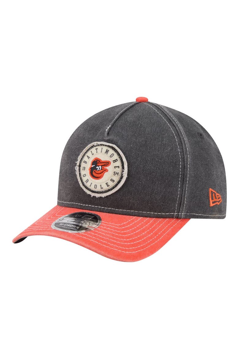 Men's New Era  Black/Orange Baltimore Orioles Felt M-Crown 9FORTY Adjustable Hat, Main, color, Black