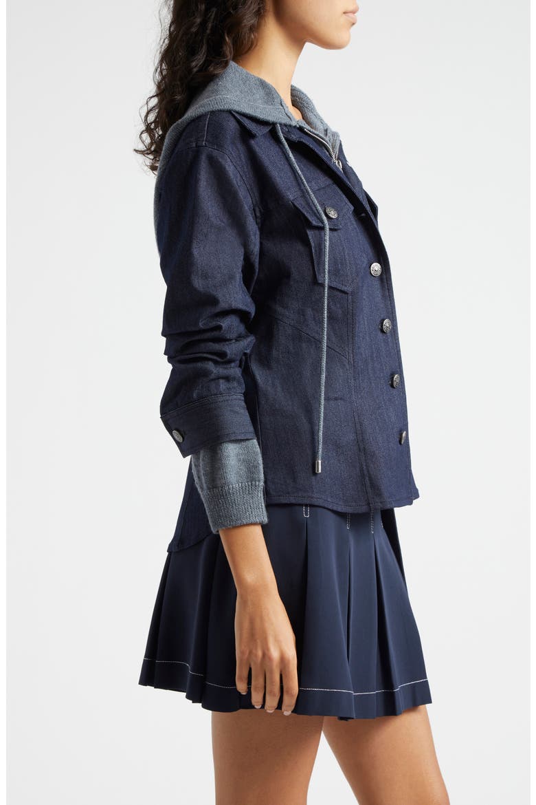 Canyon Mixed Media Denim Jacket, Alternate, color, INDIGO/ HEATHER GREY