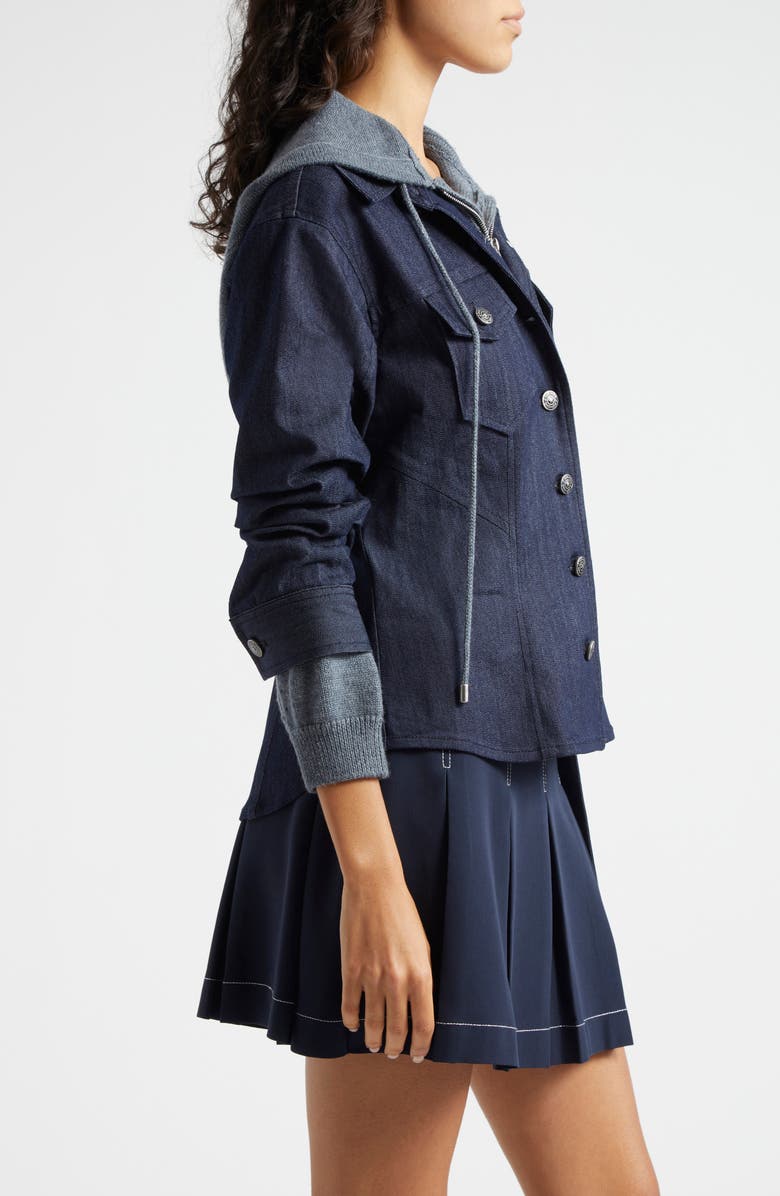 Cinq à Sept Canyon Mixed Media Denim Jacket, Alternate, color, 