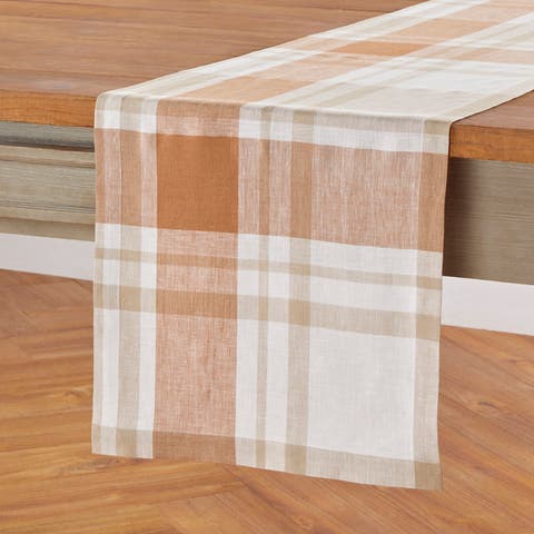 Linen Table Runner - Fall Harvest Plaid