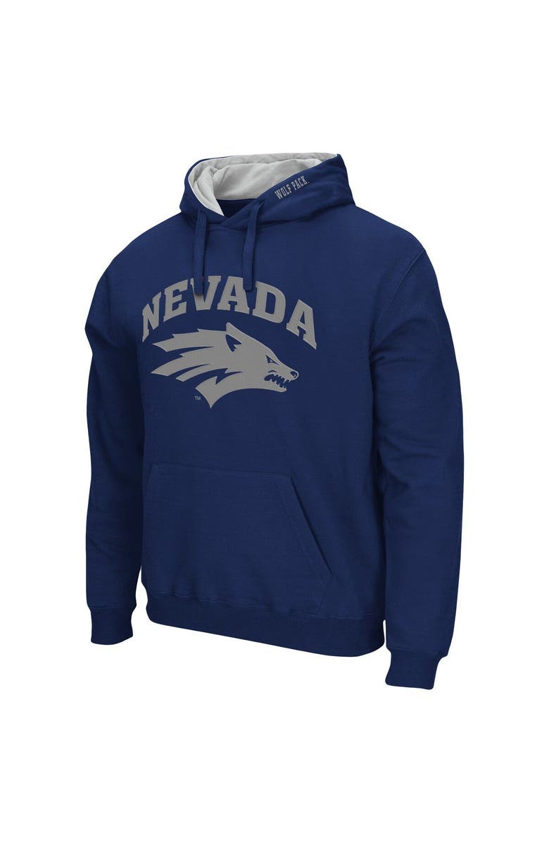 COLOSSEUM Men's Colosseum Navy Nevada Wolf Pack Arch and Logo Pullover Hoodie, Alternate, color, Navy
