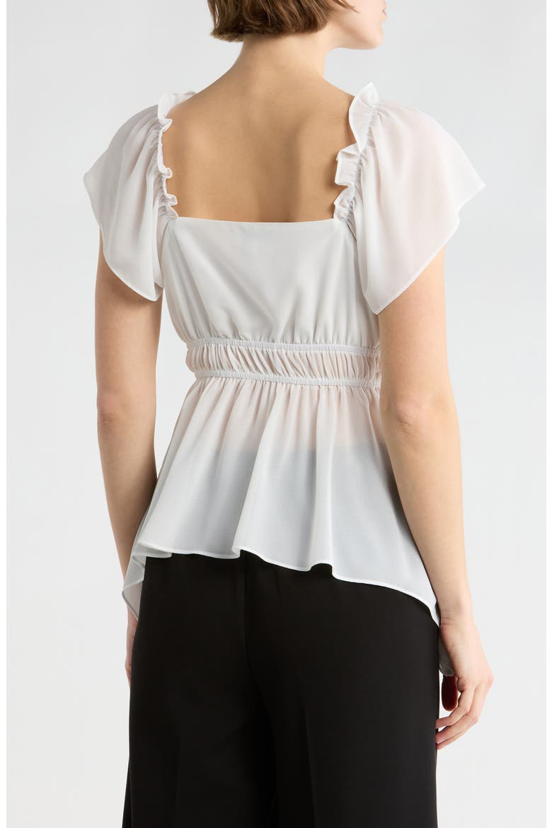 Flutter Sleeve Chiffon Top, Alternate, color, IVORY
