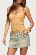 EDIKTED Ardena Sequin Sheer Lace Camisole