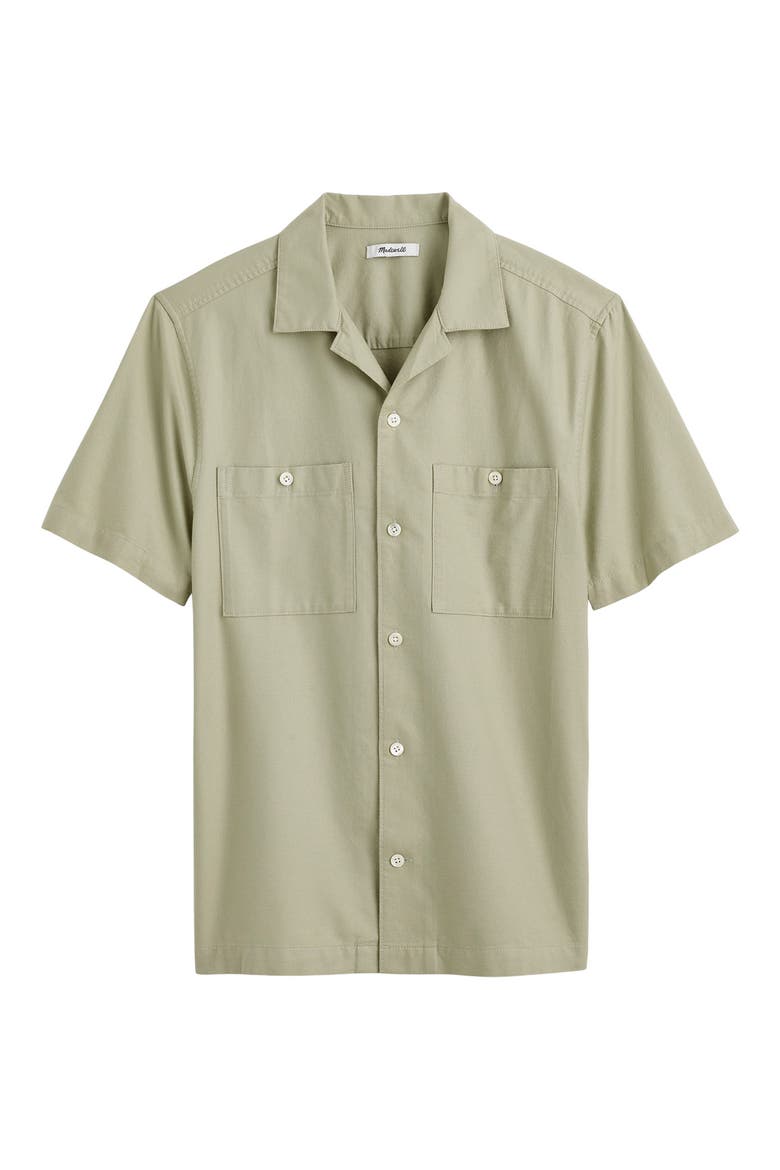 Twill Camp Shirt, Alternate, color, DUSTY CELADON