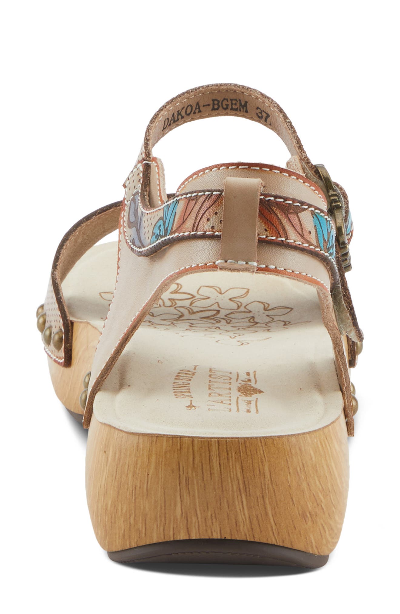 L'Artiste by Spring Step Dakoa Ankle Strap Sandal, Alternate, color, Beige Multi