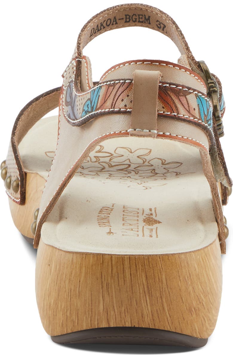 L'Artiste by Spring Step Dakoa Ankle Strap Sandal, Alternate, color, Beige Multi