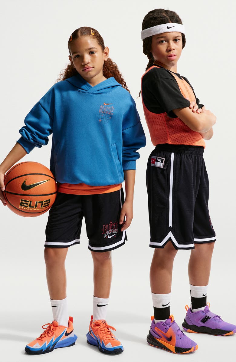 Nike Kids' DNA Dri-FIT Mesh Basketball Shorts, Alternate, color, 010 Black/White