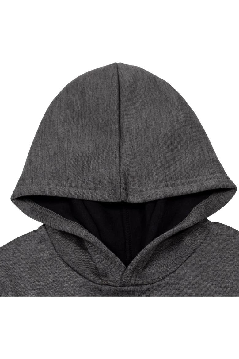 Fleece Hooded Sweatshirt (little Kid & Big Kid), Alternate, color, Charcoal Grey
