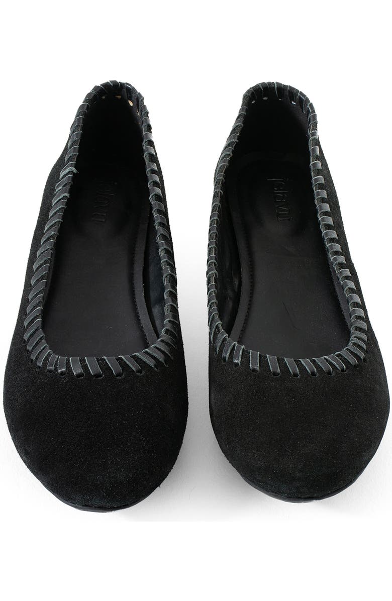Jelavu Ella Whipstitch Ballet Flat, Alternate, color, Black