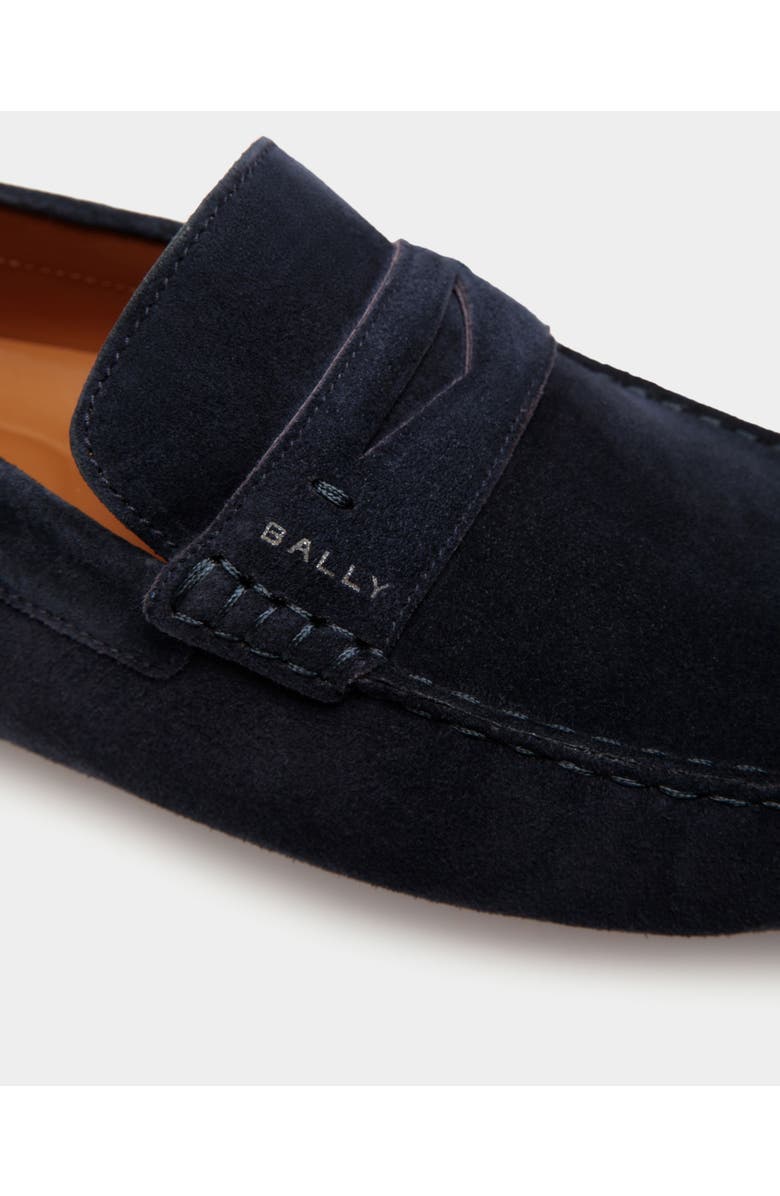Bally Pilot Driver in Calf Suede, Alternate, color, Blue