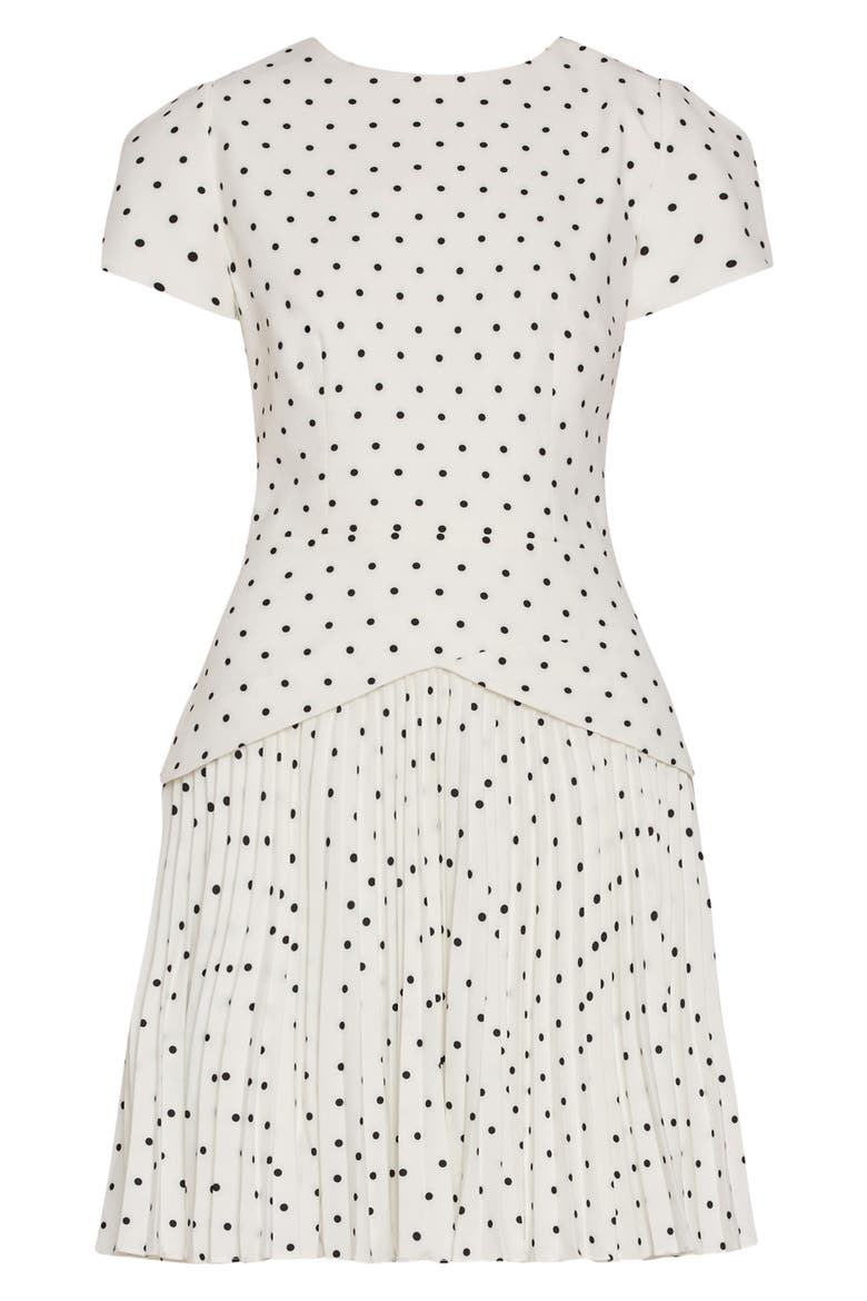 Haddy Polka Dot Minidress, Alternate, color, BLACK/ WHITE