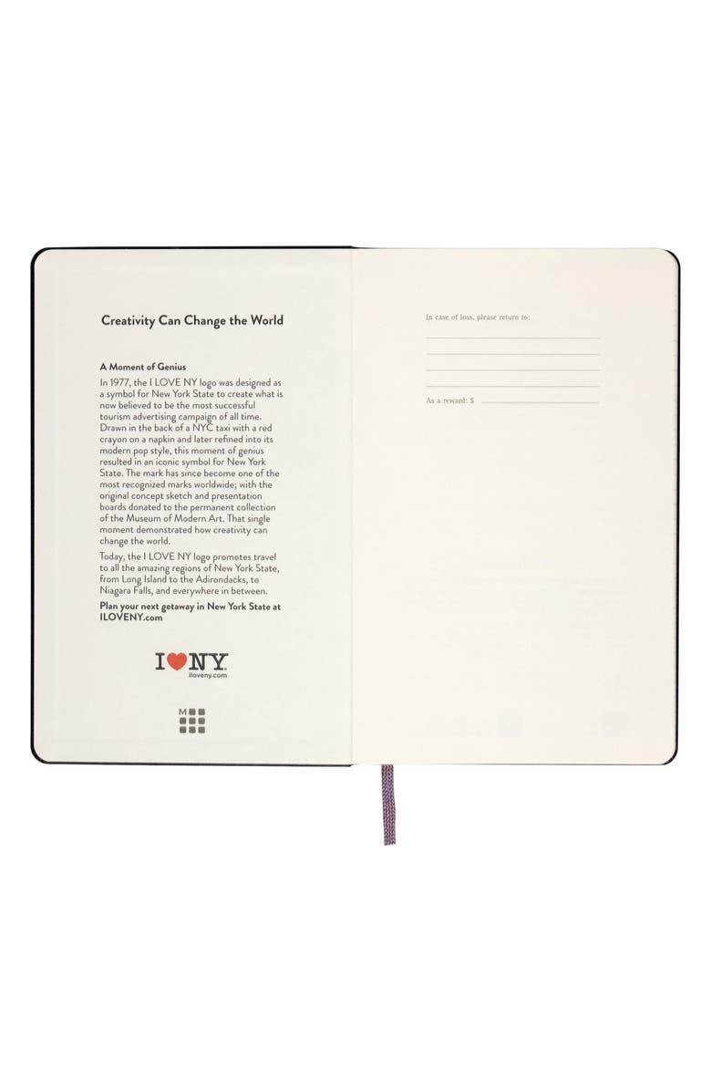 Moleskine Large Ruled Hardcover I Love New York Notebook, Alternate, color, Black