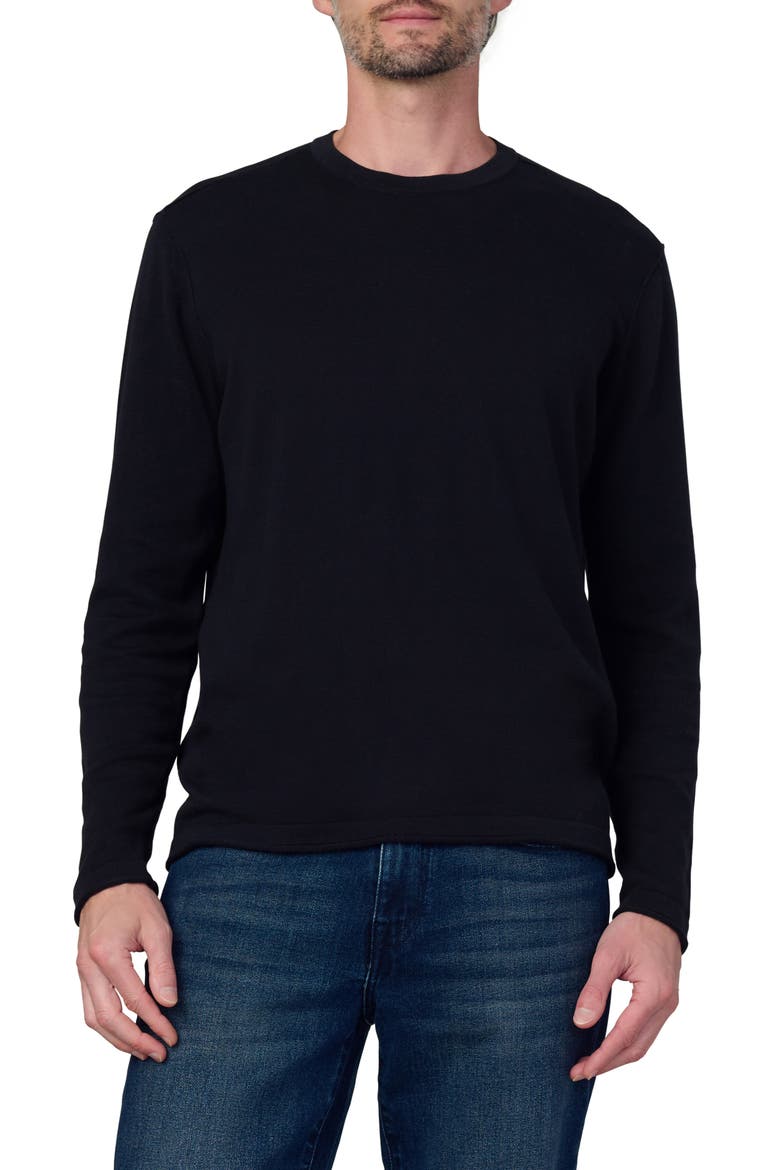 Cotton Crewneck Sweater, Main, color, BLACK