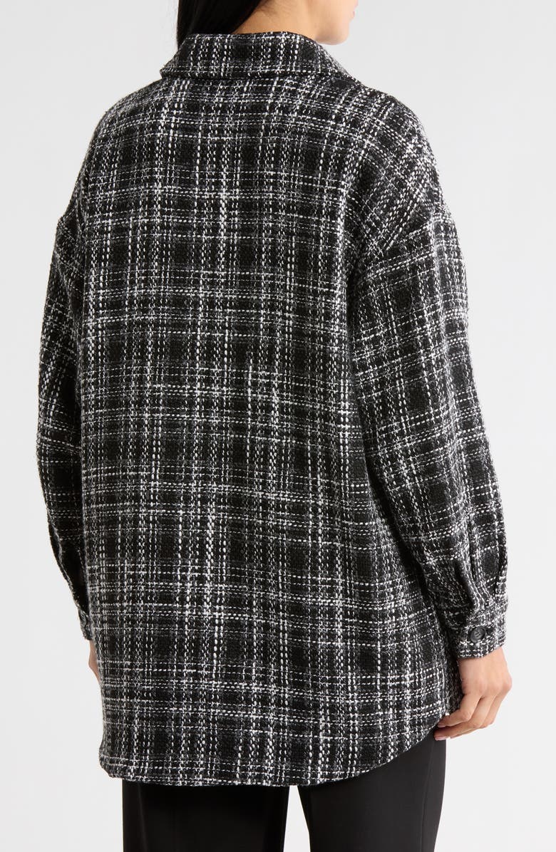 Lucy Paris Jacque Oversize Plaid Shirt Jacket, Alternate, color, Black Plaid