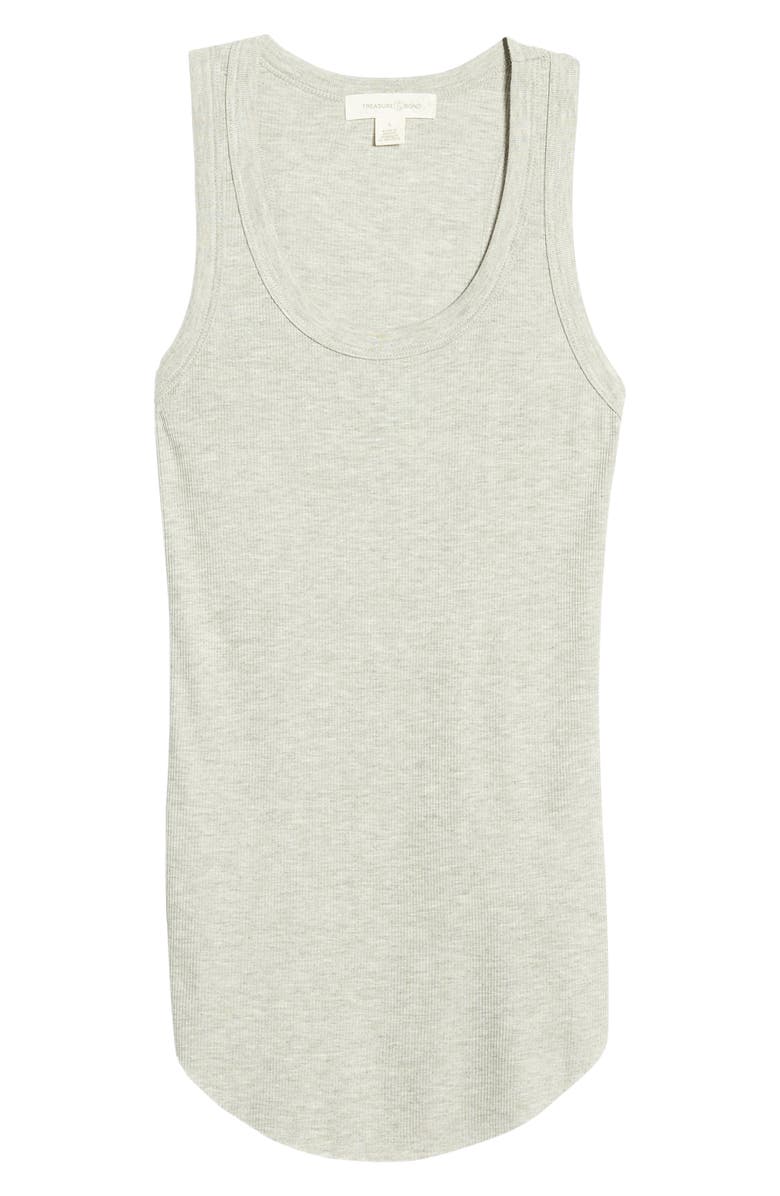 Treasure & Bond Ribbed Racerback Tank, Alternate, color, Grey Heather