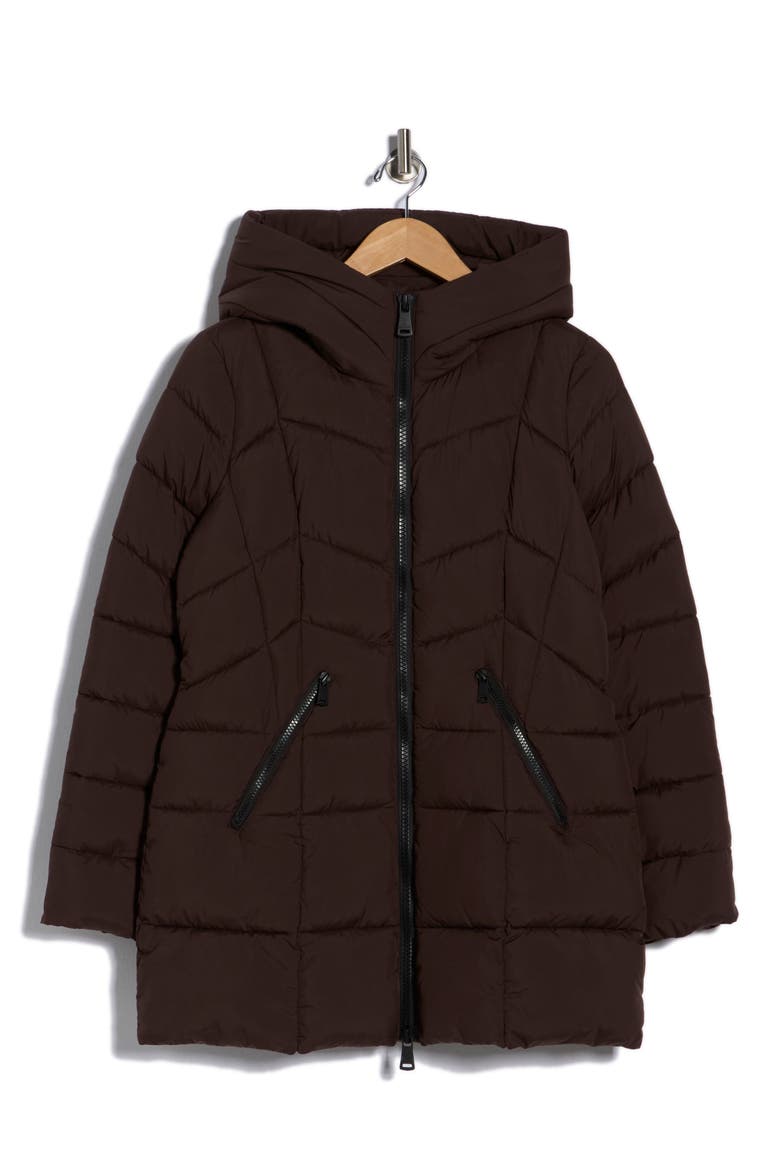 Hooded Water Resistant Puffer Jacket, Alternate, color, MOLE