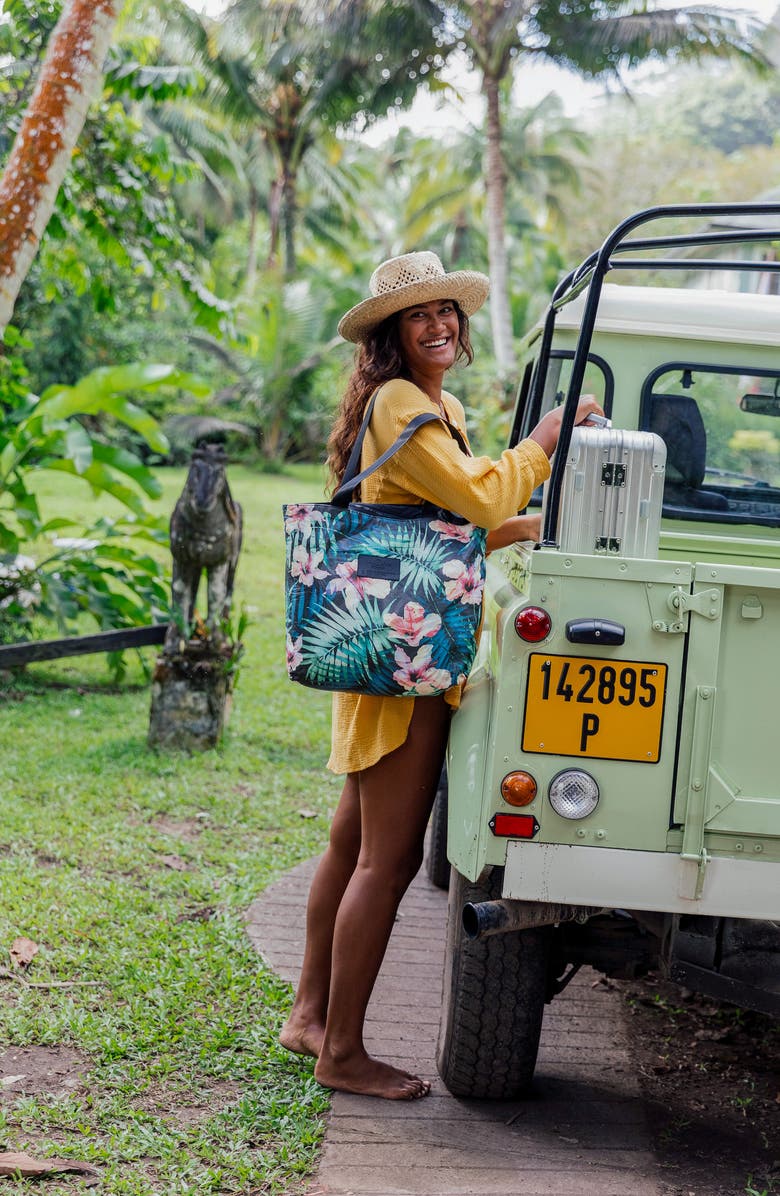 Aloha Collection Hibiscus Palm Day Tripper Water Resistant Tyvek<sup>®</sup> Tote, Alternate, color,